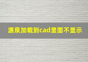 源泉加载到cad里面不显示