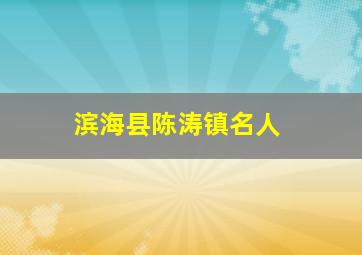 滨海县陈涛镇名人