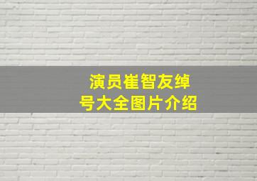 演员崔智友绰号大全图片介绍