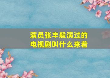 演员张丰毅演过的电视剧叫什么来着