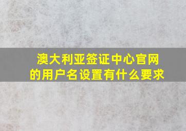 澳大利亚签证中心官网的用户名设置有什么要求