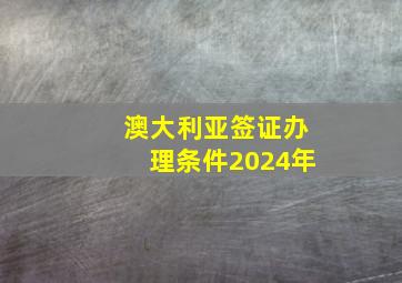 澳大利亚签证办理条件2024年