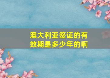 澳大利亚签证的有效期是多少年的啊