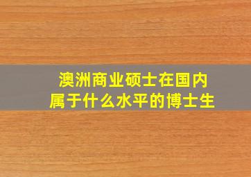 澳洲商业硕士在国内属于什么水平的博士生