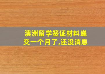 澳洲留学签证材料递交一个月了,还没消息