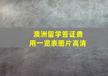 澳洲留学签证费用一览表图片高清