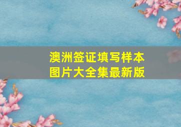 澳洲签证填写样本图片大全集最新版