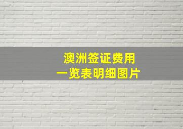 澳洲签证费用一览表明细图片