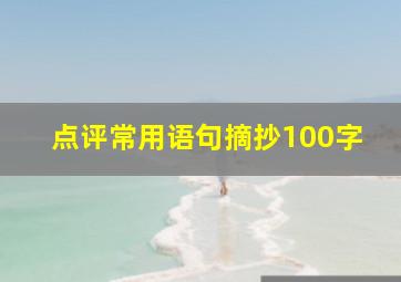 点评常用语句摘抄100字