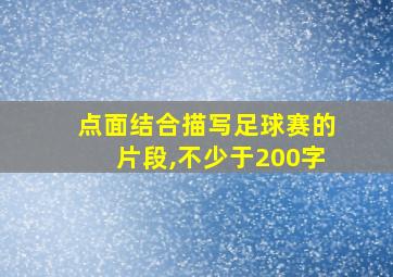 点面结合描写足球赛的片段,不少于200字