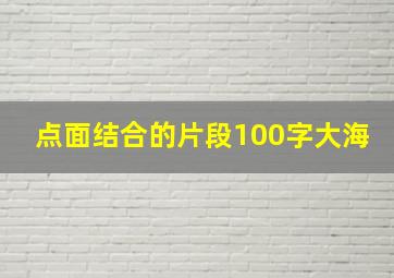 点面结合的片段100字大海