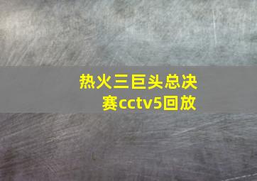 热火三巨头总决赛cctv5回放