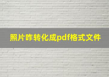 照片咋转化成pdf格式文件