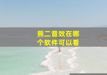 熊二音效在哪个软件可以看