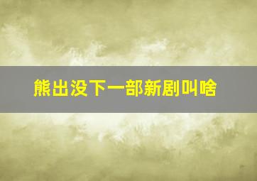 熊出没下一部新剧叫啥