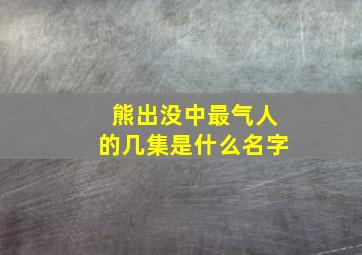 熊出没中最气人的几集是什么名字