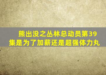 熊出没之丛林总动员第39集是为了加薪还是超强体力丸