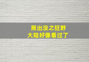 熊出没之狂野大陆好像看过了