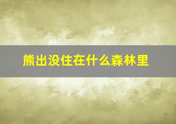 熊出没住在什么森林里