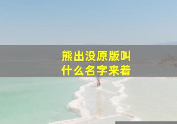 熊出没原版叫什么名字来着