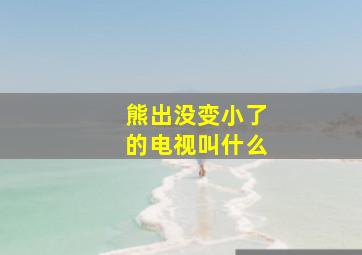 熊出没变小了的电视叫什么