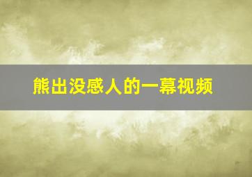 熊出没感人的一幕视频