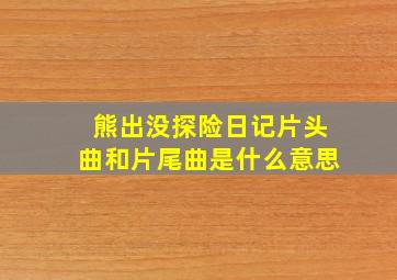 熊出没探险日记片头曲和片尾曲是什么意思