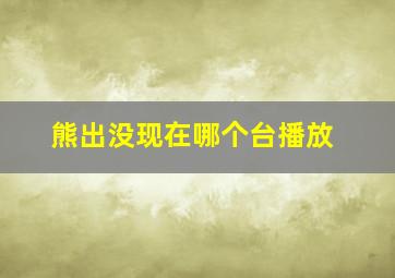 熊出没现在哪个台播放