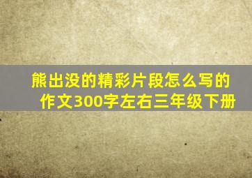 熊出没的精彩片段怎么写的作文300字左右三年级下册