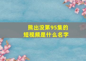 熊出没第95集的短视频是什么名字