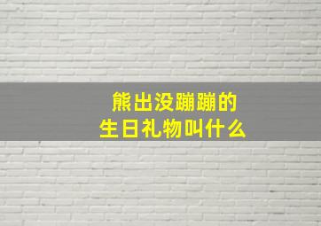 熊出没蹦蹦的生日礼物叫什么