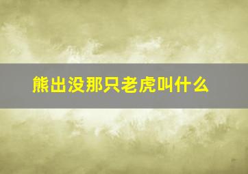 熊出没那只老虎叫什么