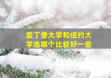 爱丁堡大学和纽约大学选哪个比较好一些