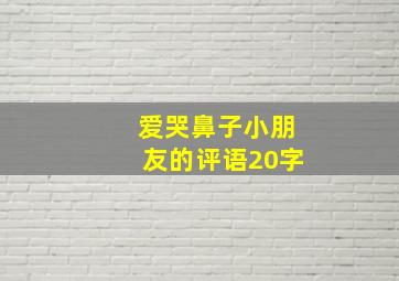 爱哭鼻子小朋友的评语20字