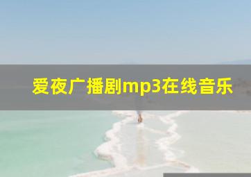 爱夜广播剧mp3在线音乐