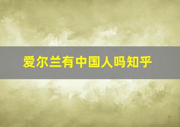 爱尔兰有中国人吗知乎