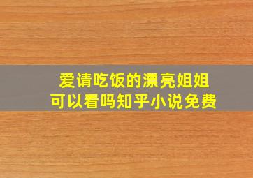 爱请吃饭的漂亮姐姐可以看吗知乎小说免费