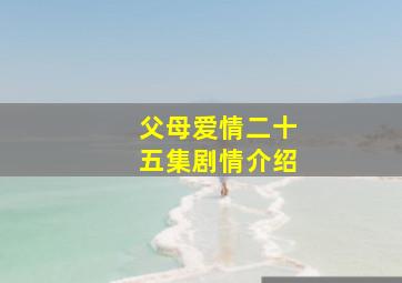 父母爱情二十五集剧情介绍