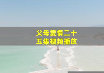 父母爱情二十五集视频播放