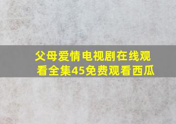 父母爱情电视剧在线观看全集45免费观看西瓜