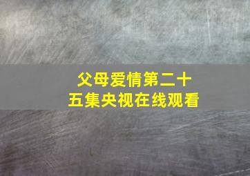 父母爱情第二十五集央视在线观看