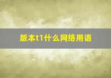 版本t1什么网络用语