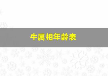 牛属相年龄表