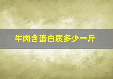 牛肉含蛋白质多少一斤