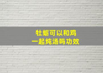 牡蛎可以和鸡一起炖汤吗功效