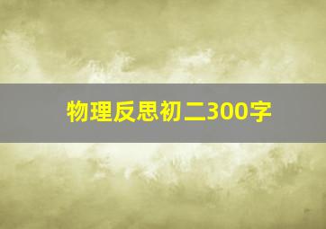 物理反思初二300字