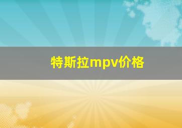 特斯拉mpv价格