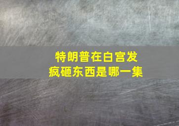 特朗普在白宫发疯砸东西是哪一集