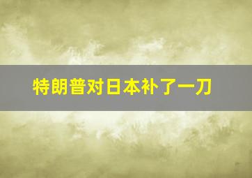 特朗普对日本补了一刀