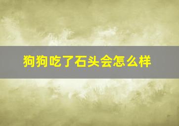 狗狗吃了石头会怎么样